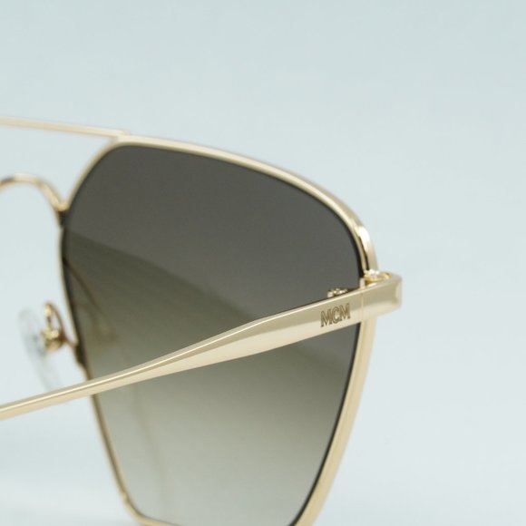 💯 NEW MCM130S 739 SHINY GOLD KHAKI SUNGLASSES - Picture 10 of 14